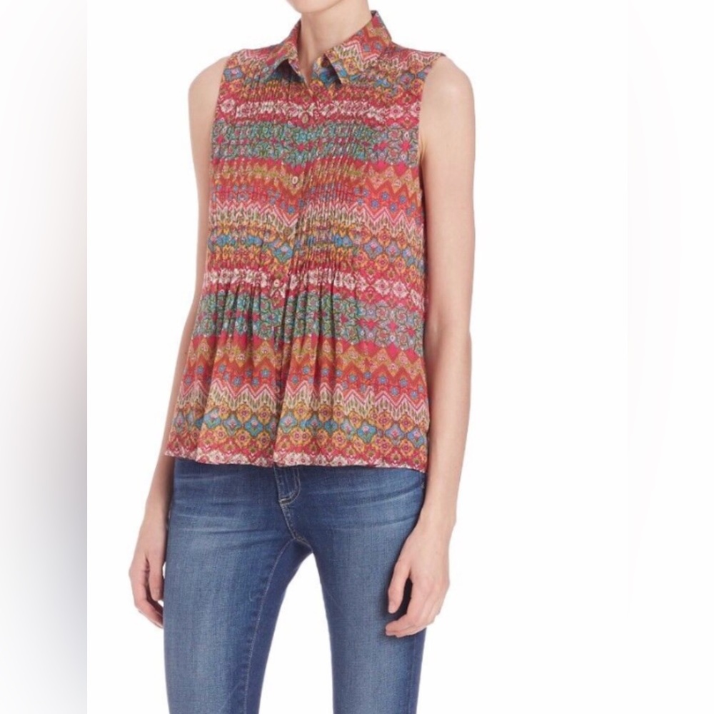 Diane Von Furstenberg Blakely Coromandel multicolor silk blouse